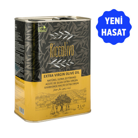 Riccolivo Premium Erken Hasat Soğuk Sıkım Naturel Sızma Zeytinyağı 2 L Teneke - 1